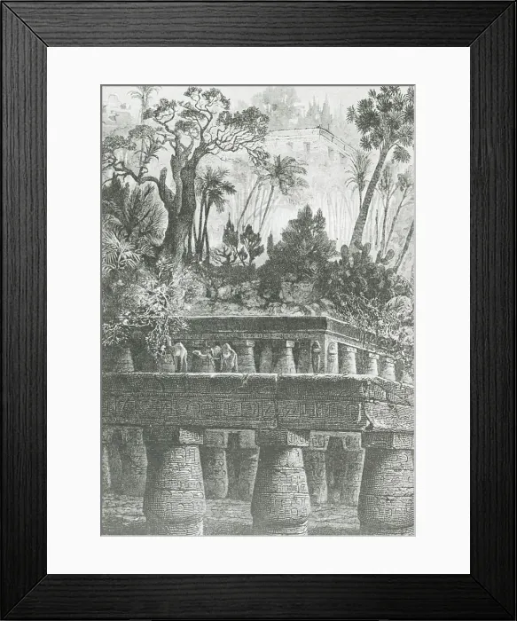 Framed Print : Reproduction of illustration showing Hanging Gardens of Babylon, between 1915 and 1925. Creator: Frances Benjamin Johnston Framed Print : Reproduction of illustration showing Hanging Gardens of Babylon, between 1915 and 1925. Creator: Frances Benjamin Johnston