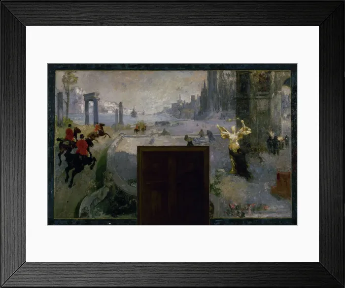 Framed Print : Esquisse pour l'Hôtel de Ville de Paris : Art, Mouvement, Travail, Lumières, between 1889 — 1905. Creator: Alfred Philippe Roll Framed Print : Esquisse pour l'Hôtel de Ville de Paris : Art, Mouvement, Travail, Lumières, between 1889 — 1905. Creator: Alfred Philippe Roll