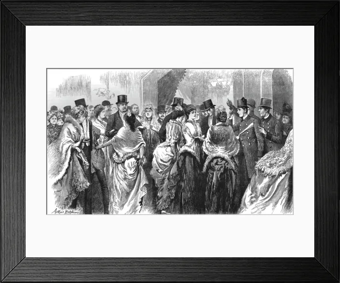 Framed Print : In the rush after the Play was over I escaped quietly with Papa, 1890. Creator: Arthur Hopkins Framed Print : In the rush after the Play was over I escaped quietly with Papa, 1890. Creator: Arthur Hopkins