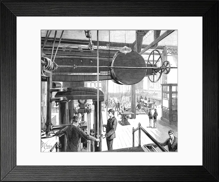 Framed Print : The Walker Engineering Laboratories at Liverpool; The Main Laboratory, with 100-ton Testing Machin Creator: Unknown Framed Print : The Walker Engineering Laboratories at Liverpool; The Main Laboratory, with 100-ton Testing Machin Creator: Unknown