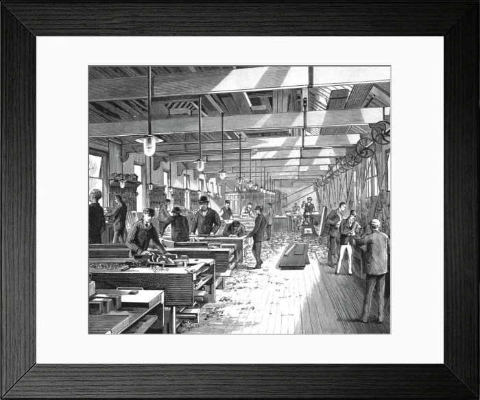 Framed Print : The Walker Engineering Laboratories at Liverpool; The Wood-working Department, 1890. Creator: Unknown Framed Print : The Walker Engineering Laboratories at Liverpool; The Wood-working Department, 1890. Creator: Unknown