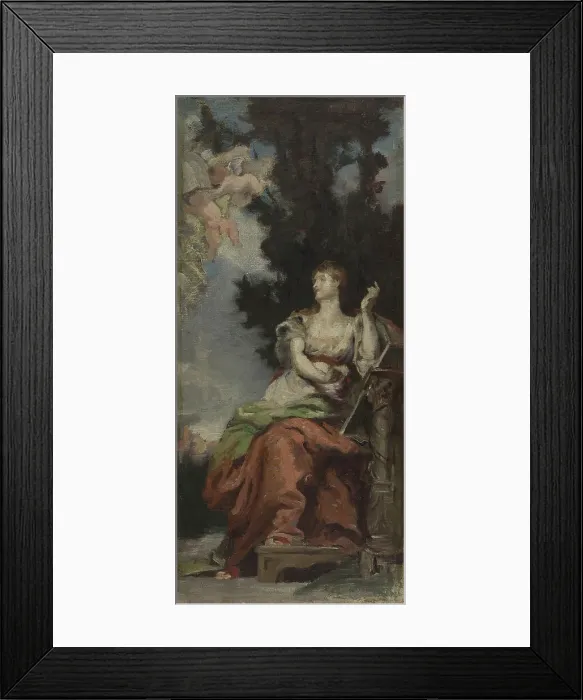 Framed Print : Sketch for the salon des Lettres in the Hôtel de Ville, Paris : History, between 1889 and 1891. Creator: Eugène Romain Thirion Framed Print : Sketch for the salon des Lettres in the Hôtel de Ville, Paris : History, between 1889 and 1891. Creator: Eugène Romain Thirion