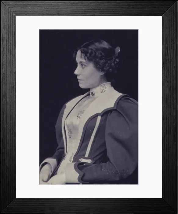 Framed Print : Young woman wearing high collared blouse and mutton-sleeved jacket, facing left... c1900. Creator: Hollinger & Rockey. Young woman wearing high collared blouse and mutton-sleeved jacket, facing left... c1900. Creator: Hollinger & Rockey Framed Print : Young woman wearing high collared blouse and mutton-sleeved jacket, facing left... c1900. Creator: Hollinger & Rockey. Young woman wearing high collared blouse and mutton-sleeved jacket, facing left... c1900. Creator: Hollinger & Rockey