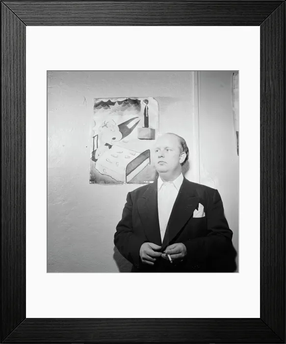 Framed Print : Portrait of Edwin A. Finckel in his home, Greenwich Village, New York, N.Y. ca. July 1946. Creator: William Paul Gottlieb Framed Print : Portrait of Edwin A. Finckel in his home, Greenwich Village, New York, N.Y. ca. July 1946. Creator: William Paul Gottlieb