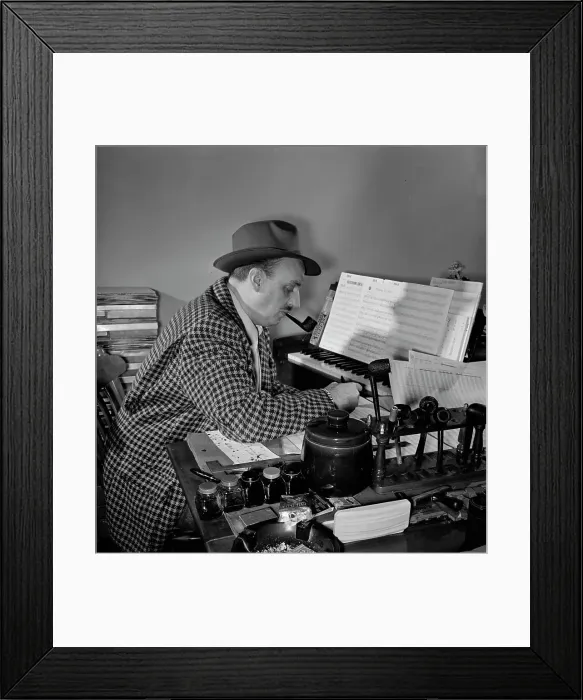 Framed Print : Portrait of Brick Fleagle in his home, New York, N.Y. 1946. Creator: William Paul Gottlieb Framed Print : Portrait of Brick Fleagle in his home, New York, N.Y. 1946. Creator: William Paul Gottlieb