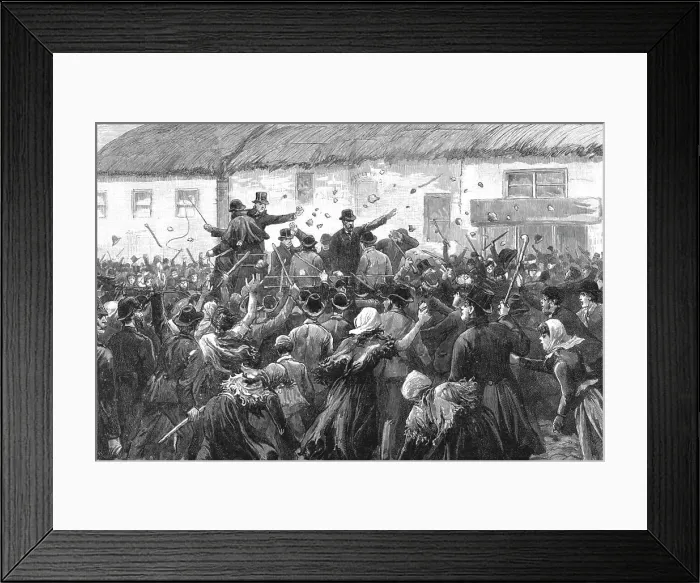 Framed Print : The North Kilkenny Election--Mr. Parnell Mobbed Whist Leaving Castlecomer, 1890. Creator: Unknown Framed Print : The North Kilkenny Election--Mr. Parnell Mobbed Whist Leaving Castlecomer, 1890. Creator: Unknown