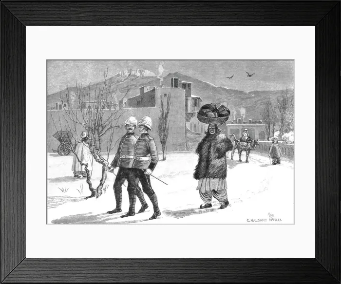 Framed Print : Christmas on the Indian Frontier -- Catering for Dinner at Quetta, 1890. Creator: Haldane Macfall Framed Print : Christmas on the Indian Frontier -- Catering for Dinner at Quetta, 1890. Creator: Haldane Macfall