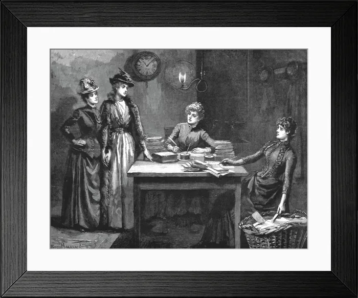 Framed Print : Madame Leroux'; By Francis Eleanor Trollope; I hope we do not disturb you. We were told to come in Creator: Percy Macquoid Framed Print : Madame Leroux'; By Francis Eleanor Trollope; I hope we do not disturb you. We were told to come in Creator: Percy Macquoid