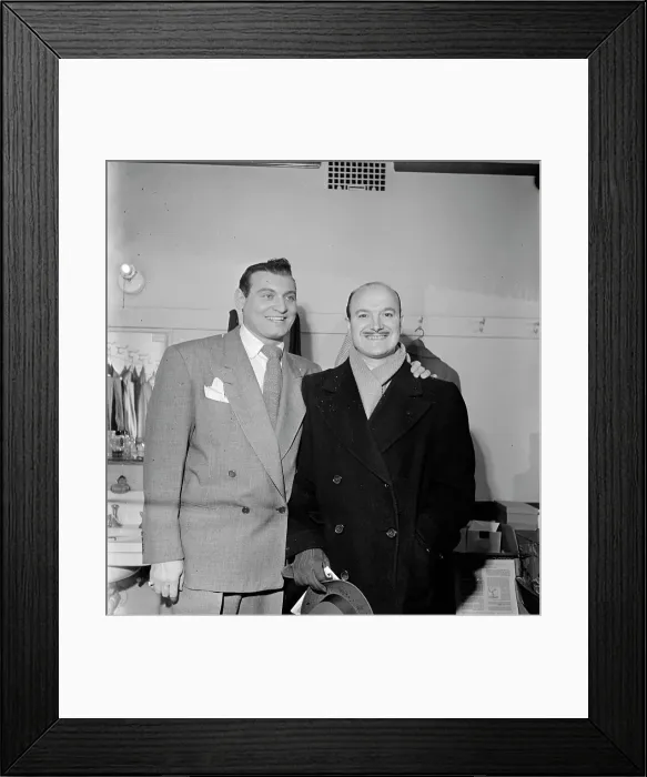 Framed Print : Portrait of Bud Freeman and Frankie Laine, New York, N.Y.(?), 1938. Creator: William Paul Gottlieb Framed Print : Portrait of Bud Freeman and Frankie Laine, New York, N.Y.(?), 1938. Creator: William Paul Gottlieb