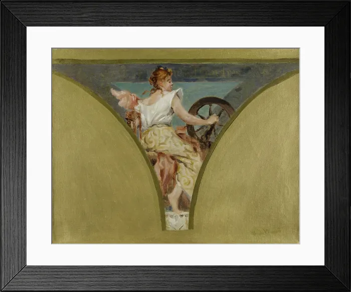 Framed Print : Sketch for the salle des fêtes in the Hôtel de Ville, Paris : Spinning, between 1889 and 1893. Creator: Jean Joseph Weerts Framed Print : Sketch for the salle des fêtes in the Hôtel de Ville, Paris : Spinning, between 1889 and 1893. Creator: Jean Joseph Weerts