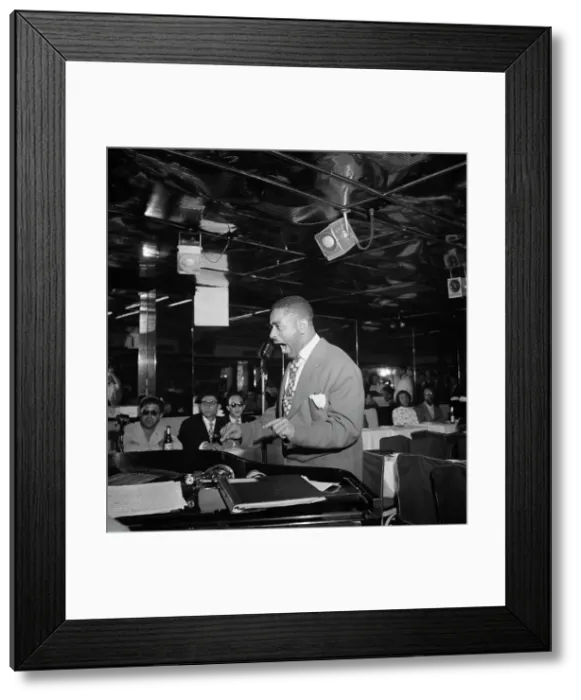Framed Print : Portrait of Dizzy Gillespie, Downbeat, New York, N.Y. ca. Aug. 1947. Creator: William Paul Gottlieb Framed Print : Portrait of Dizzy Gillespie, Downbeat, New York, N.Y. ca. Aug. 1947. Creator: William Paul Gottlieb