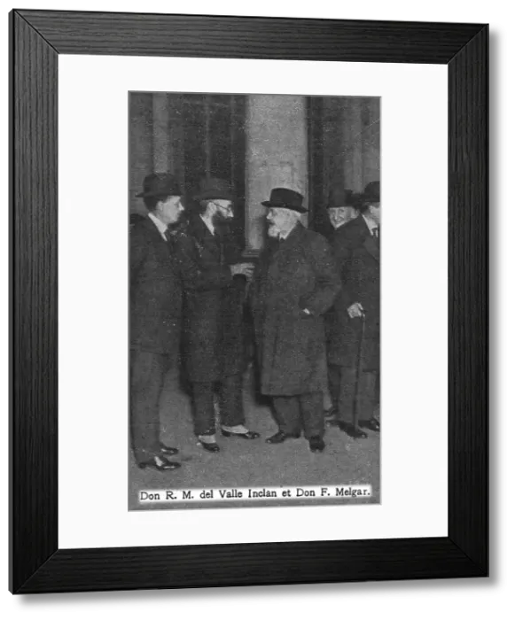 Framed Print : La rencontre, a Paris, de deux personnalites carlistes : Don R.M. del Valle Inclan et... c1916. Creator: Unknown Framed Print : La rencontre, a Paris, de deux personnalites carlistes : Don R.M. del Valle Inclan et... c1916. Creator: Unknown