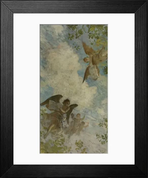 Framed Print : Esquisse pour le plafond de la bibliothèque de l'Hôtel de Ville de Paris : Génie des... c.1897-1898 Creator: Henry Lerolle Framed Print : Esquisse pour le plafond de la bibliothèque de l'Hôtel de Ville de Paris : Génie des... c.1897-1898 Creator: Henry Lerolle