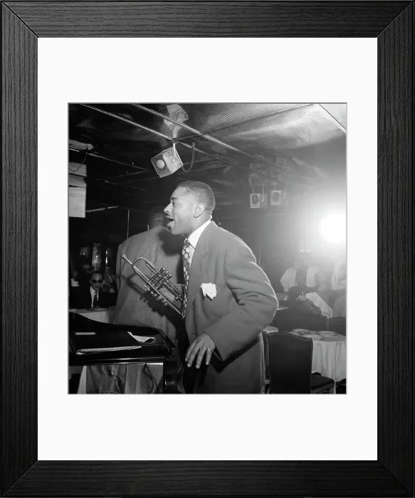 Framed Print : Portrait of Dizzy Gillespie, Downbeat, New York, N.Y. ca. Aug. 1947. Creator: William Paul Gottlieb