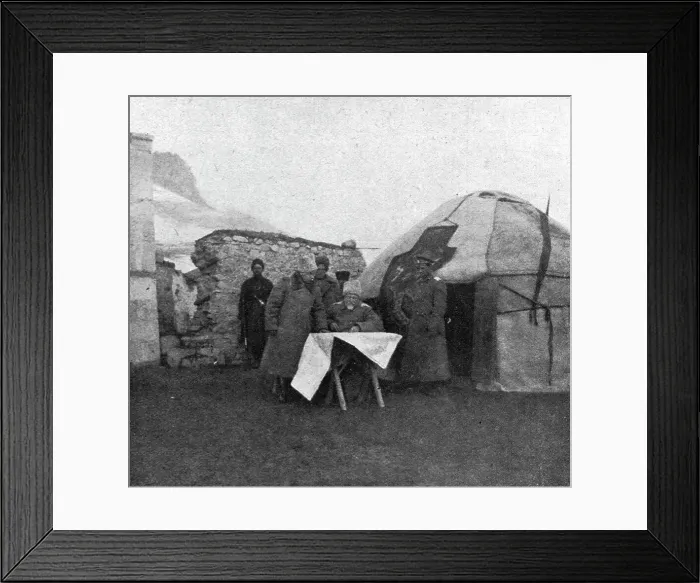 Framed Print : Le general Kalitine, commandant d'un des corps d'armee, suit sur la carte le rapport d'un... 1916. Creator: Unknown Framed Print : Le general Kalitine, commandant d'un des corps d'armee, suit sur la carte le rapport d'un... 1916. Creator: Unknown