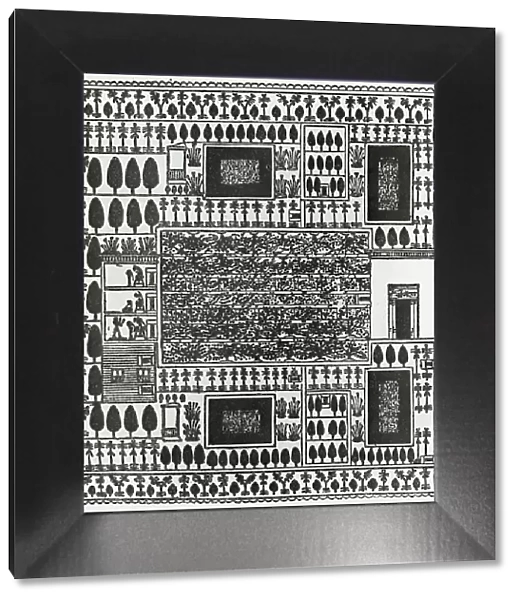 Reproduction of print showing Egyptian garden plan, between 1915 and 1925. Creator: Frances Benjamin Johnston
