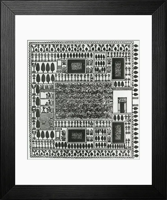 Framed Print : Reproduction of print showing Egyptian garden plan, between 1915 and 1925. Creator: Frances Benjamin Johnston Framed Print : Reproduction of print showing Egyptian garden plan, between 1915 and 1925. Creator: Frances Benjamin Johnston