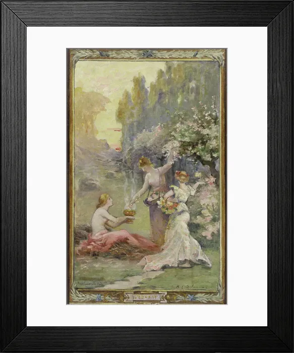 Framed Print : Esquisse pour la mairie du 10ème arrondissement de Paris : L'odorat - Parfums du soir, c.1905 - 1908 Creator: Henri-Eugène Delacroix