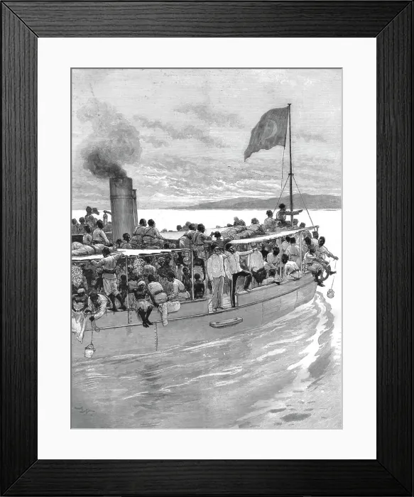 Framed Print : The Graphic Stanley Number; Emin Pasha on board the steamer Khedive crossing the Albert Nyanza t Creator: Unknown Framed Print : The Graphic Stanley Number; Emin Pasha on board the steamer Khedive crossing the Albert Nyanza t Creator: Unknown