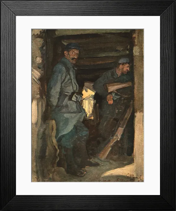 Framed Print : Dans les tranchees; Tranchee couverte, a Saint-Paul, pres Soissons, c1915. Creator: Charles Hoffbauer Framed Print : Dans les tranchees; Tranchee couverte, a Saint-Paul, pres Soissons, c1915. Creator: Charles Hoffbauer