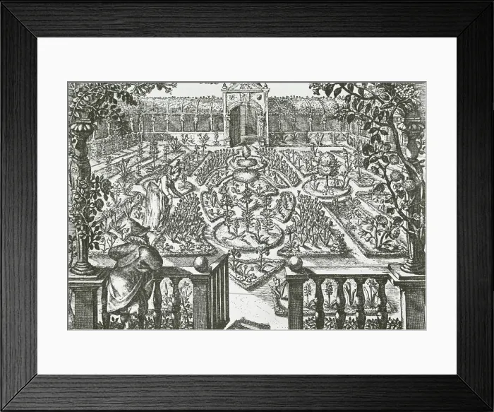 Framed Print : Reproduction of print showing a flower garden, between 1915 and 1925. Creator: Frances Benjamin Johnston Framed Print : Reproduction of print showing a flower garden, between 1915 and 1925. Creator: Frances Benjamin Johnston