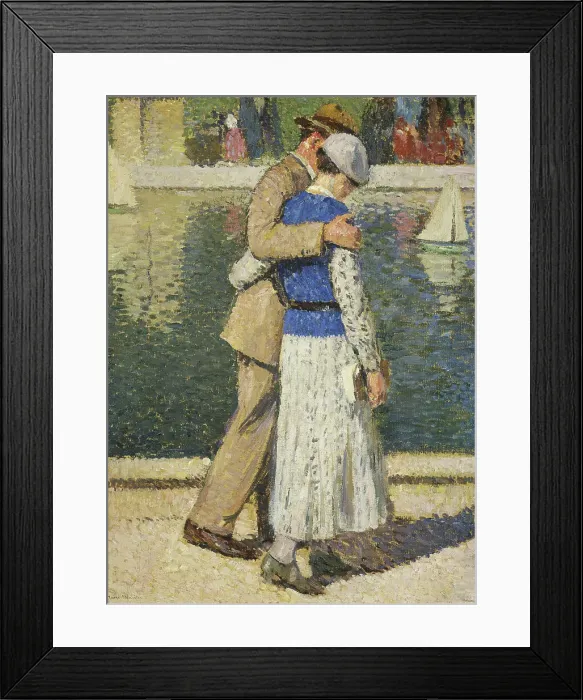 Framed Print : Esquisse de détail pour l'escalier d'Honneur de la mairie du 5ème : un couple... c.1932-1935. Creator: Henri Jean Guillaume Martin Framed Print : Esquisse de détail pour l'escalier d'Honneur de la mairie du 5ème : un couple... c.1932-1935. Creator: Henri Jean Guillaume Martin