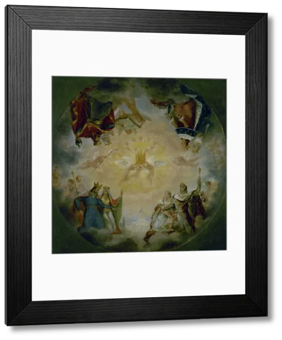 Framed Print : Esquisse pour le Panthéon (église Sainte-Geneviève) : Gloire des dynasties royales et... c.1812. Creator: Antoine-Jean Gros Framed Print : Esquisse pour le Panthéon (église Sainte-Geneviève) : Gloire des dynasties royales et... c.1812. Creator: Antoine-Jean Gros