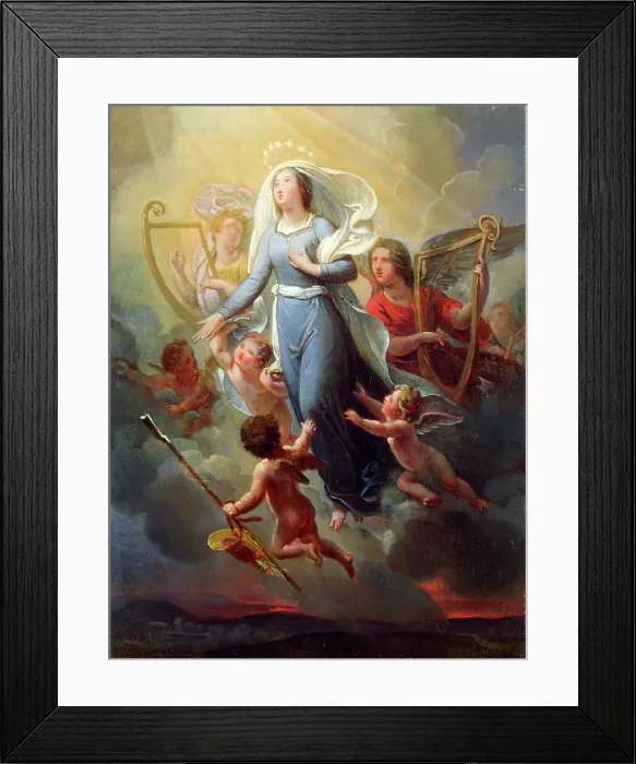 Framed Print : Esquisse pour l'église Saint-Laurent : L'apothéose de sainte Geneviève, c.1827. Creator: Joseph-Ferdinand Lancrenon Framed Print : Esquisse pour l'église Saint-Laurent : L'apothéose de sainte Geneviève, c.1827. Creator: Joseph-Ferdinand Lancrenon
