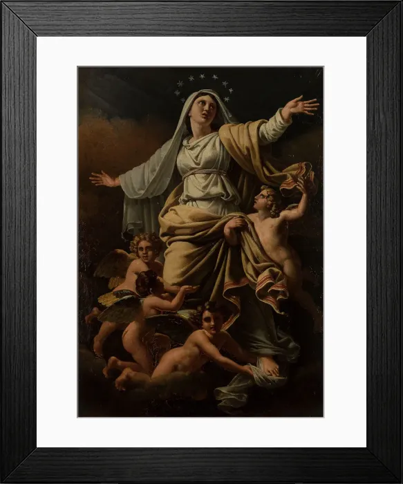 Framed Print : Esquisse pour la chapelle du lycée Louis-le-Grand : L'Assomption de la Vierge, c.1828. Creator: Alexandre-Charles Guillemot Framed Print : Esquisse pour la chapelle du lycée Louis-le-Grand : L'Assomption de la Vierge, c.1828. Creator: Alexandre-Charles Guillemot