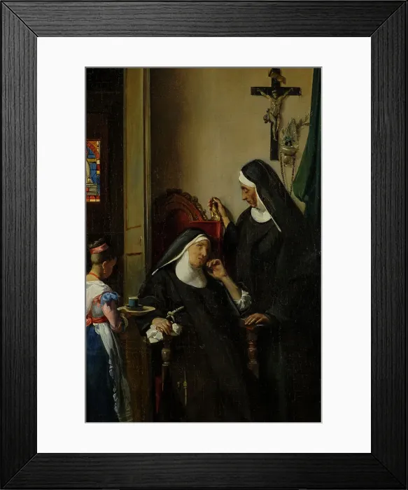 Framed Print : La Religieuse malade, c.1830. Creator: Francois-Marius Granet Framed Print : La Religieuse malade, c.1830. Creator: Francois-Marius Granet