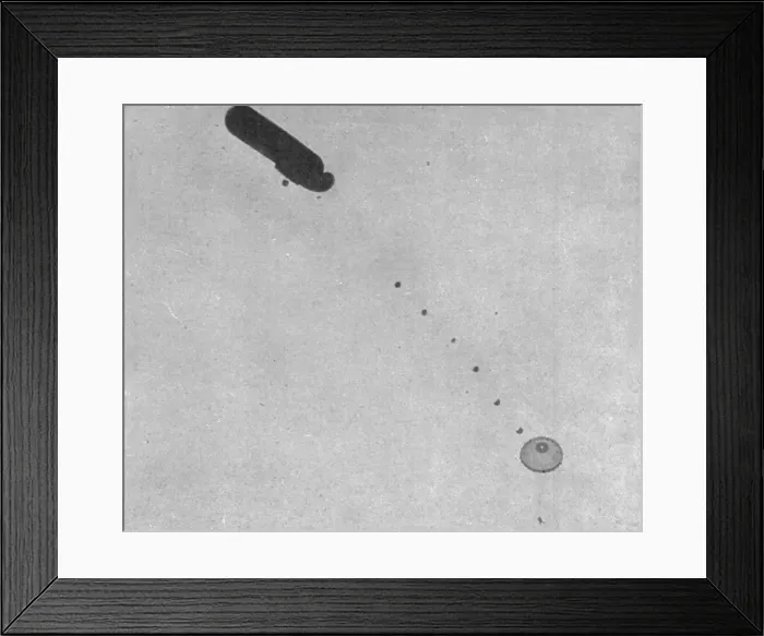 Framed Print : La Saucisse'; Le parachute completement ouvert : Experience de descente... 1916. Creator: Unknown. La Saucisse'; Le parachute completement ouvert : Experience de descente... 1916. Creator: Unknown Framed Print : La Saucisse'; Le parachute completement ouvert : Experience de descente... 1916. Creator: Unknown. La Saucisse'; Le parachute completement ouvert : Experience de descente... 1916. Creator: Unknown