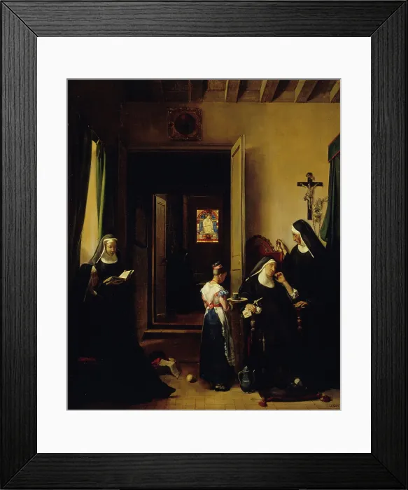 Framed Print : La Religieuse malade, c.1830. Creator: Francois-Marius Granet Framed Print : La Religieuse malade, c.1830. Creator: Francois-Marius Granet