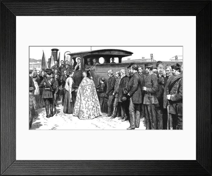 Framed Print : Blessing a Railway in Spain; Opening the Aguilas Branch of the Great Southern of Spain Railway, 1 Creator: Unknown Framed Print : Blessing a Railway in Spain; Opening the Aguilas Branch of the Great Southern of Spain Railway, 1 Creator: Unknown