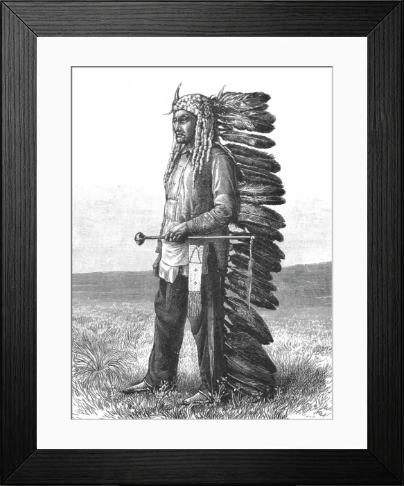 Framed Print : The Threatened Rising of American Indians; Sitting Bull, Chief of the Sioux Indians, 1890. Creator: Unknown Framed Print : The Threatened Rising of American Indians; Sitting Bull, Chief of the Sioux Indians, 1890. Creator: Unknown