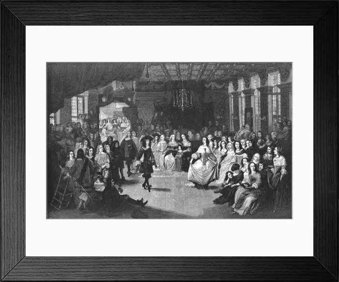 Framed Print : Charles II at a Ball in the Hague, c.1660, 1890. Creator: Unknown Framed Print : Charles II at a Ball in the Hague, c.1660, 1890. Creator: Unknown
