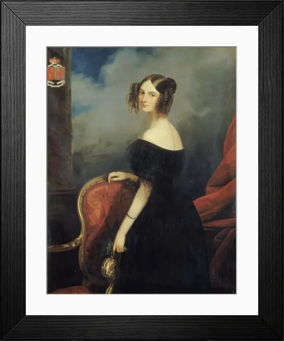 Framed Print : Portrait de la duchesse de Valençay, comtesse de Talleyrand-Périgord. c.1838. Creator: Claude-Marie Dubufe Framed Print : Portrait de la duchesse de Valençay, comtesse de Talleyrand-Périgord. c.1838. Creator: Claude-Marie Dubufe