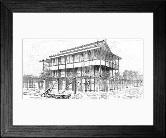 Framed Print : The Belgium Anti-Slavery Society on the Congo; The Hotel at Boma, 1890. Creator: Unknown Framed Print : The Belgium Anti-Slavery Society on the Congo; The Hotel at Boma, 1890. Creator: Unknown