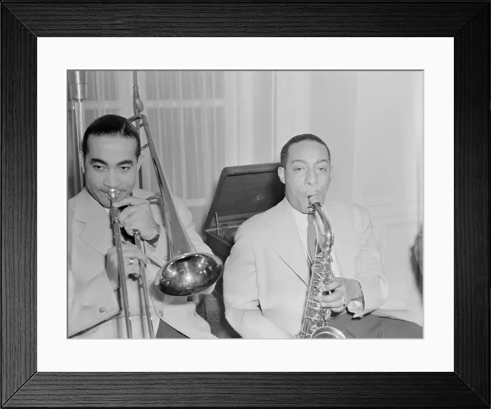 Framed Print : Portrait of Johnny Hodges and Lawrence Brown, Turkish Embassy, Washington, D.C. 1930. Creator: William Paul Gottlieb Framed Print : Portrait of Johnny Hodges and Lawrence Brown, Turkish Embassy, Washington, D.C. 1930. Creator: William Paul Gottlieb