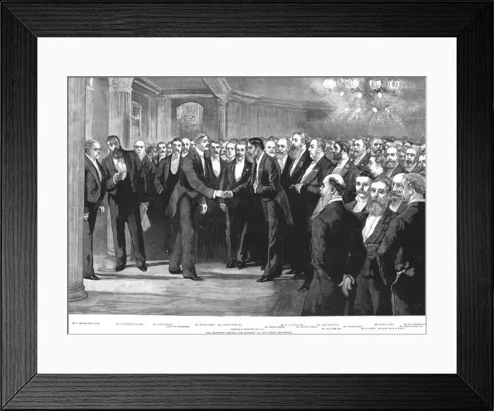Framed Print : The Coming of Age of The Graphic'; The Reception before the Banquet at the Hotel Metropole, 1890 Creator: Unknown. The Coming of Age of The Graphic'; The Reception before the Banquet at the Hotel Metropole, 1890 Creator: Unknown Framed Print : The Coming of Age of The Graphic'; The Reception before the Banquet at the Hotel Metropole, 1890 Creator: Unknown. The Coming of Age of The Graphic'; The Reception before the Banquet at the Hotel Metropole, 1890 Creator: Unknown