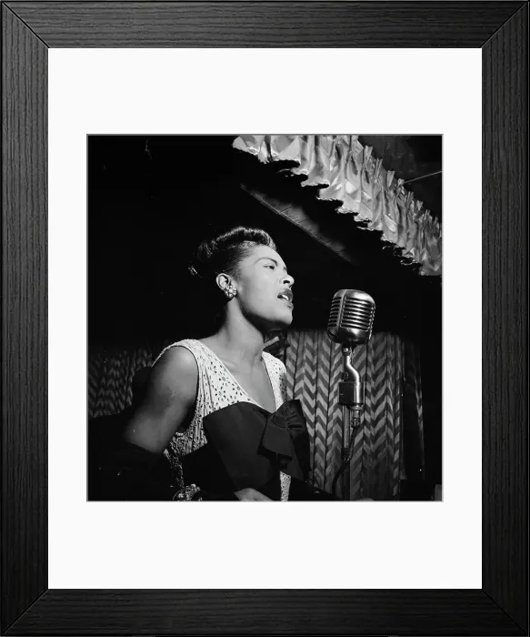 Framed Print : Portrait of Billie Holiday, Downbeat, New York, N.Y. ca. Feb. 1947. Creator: William Paul Gottlieb Framed Print : Portrait of Billie Holiday, Downbeat, New York, N.Y. ca. Feb. 1947. Creator: William Paul Gottlieb
