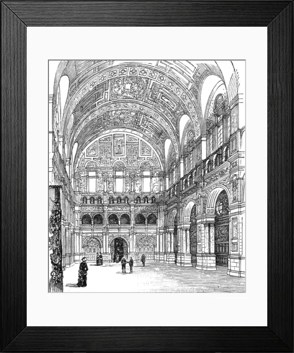 Framed Print : The Imperial Institute of the United Kingdom, The Colonies, and India; The Reception Hall, 1890. Creator: Unknown Framed Print : The Imperial Institute of the United Kingdom, The Colonies, and India; The Reception Hall, 1890. Creator: Unknown