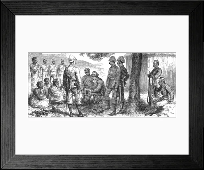 Framed Print : With the Chin-Lushai Expeditionary Force; The Rajah Lienpunga making his Submission, 1890. Creator: Unknown