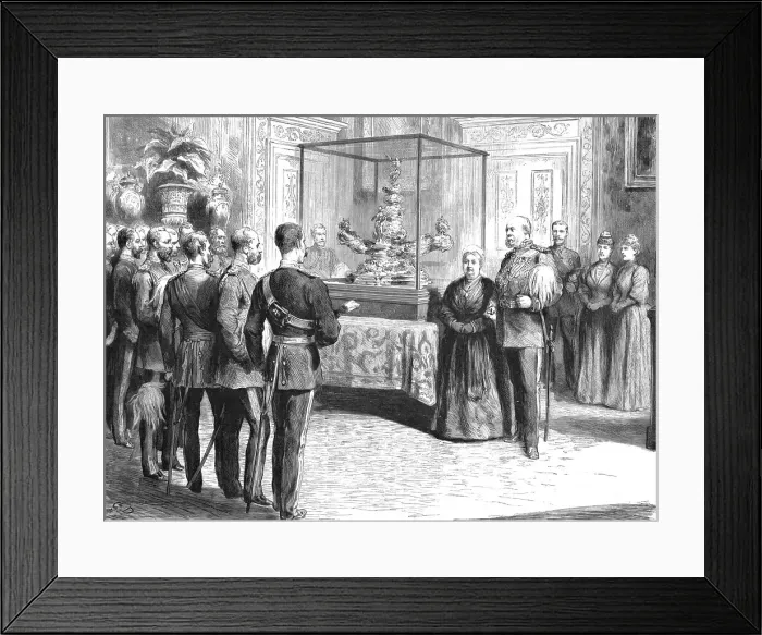 Framed Print : The Presentation of the Officers Jubilee Memorial to Her Majesty at Buckingham Palace, 1890. Creator: Unknown Framed Print : The Presentation of the Officers Jubilee Memorial to Her Majesty at Buckingham Palace, 1890. Creator: Unknown