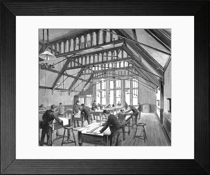 Framed Print : The Walker Engineering Laboratories at Liverpool; The Drawing Hall, 1890. Creator: Unknown Framed Print : The Walker Engineering Laboratories at Liverpool; The Drawing Hall, 1890. Creator: Unknown