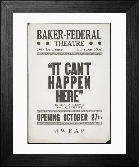 Framed Print : It Can't Happen Here, Denver, 1936. Creator: Unknown