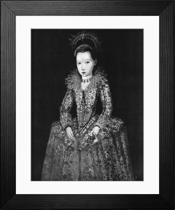 Framed Print : Queen Elizabeth I. as a child; from a picture exhibited at the Tudor Exhibition, 1890. Creator: Unknown Framed Print : Queen Elizabeth I. as a child; from a picture exhibited at the Tudor Exhibition, 1890. Creator: Unknown