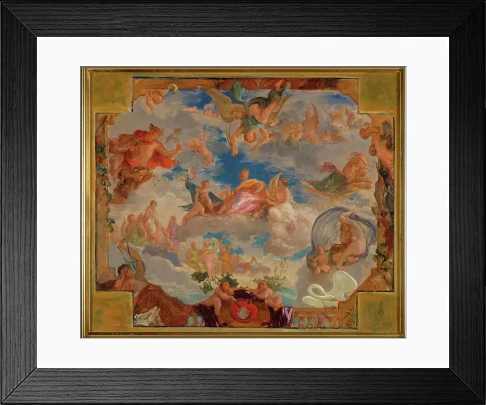 Framed Print : Sketch for the salle des prévôts in the Hôtel de Ville, Paris: Allegory...c.1852. Creator: Léon Riesener Framed Print : Sketch for the salle des prévôts in the Hôtel de Ville, Paris: Allegory...c.1852. Creator: Léon Riesener
