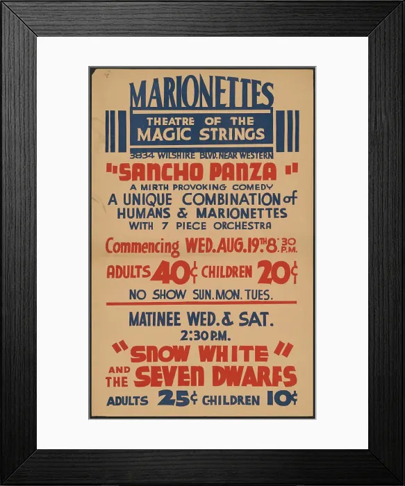 Framed Print : Sancho Panza, Los Angeles, 1936. Creator: Unknown Framed Print : Sancho Panza, Los Angeles, 1936. Creator: Unknown