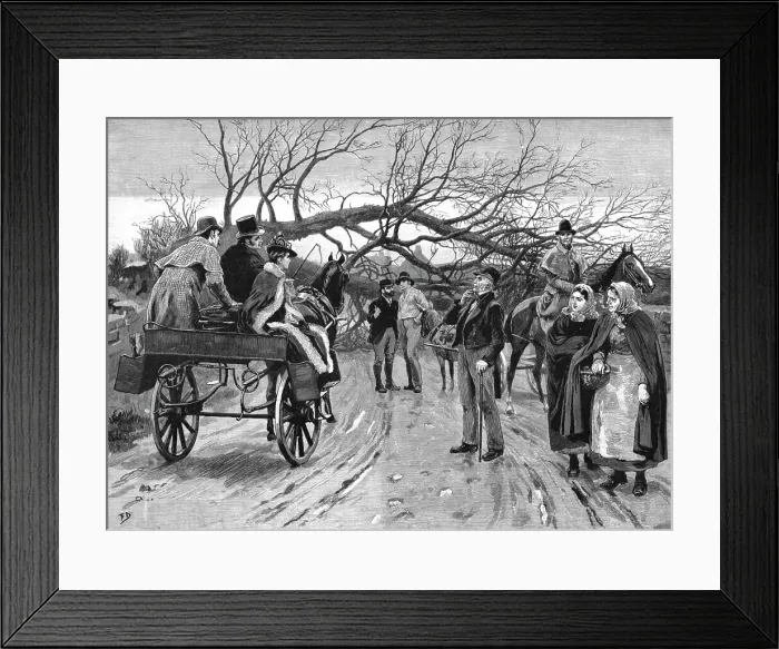 Framed Print : Obstruction'--Scene from a Disturbed District of Ireland, 1890. Creator: Unknown Framed Print : Obstruction'--Scene from a Disturbed District of Ireland, 1890. Creator: Unknown