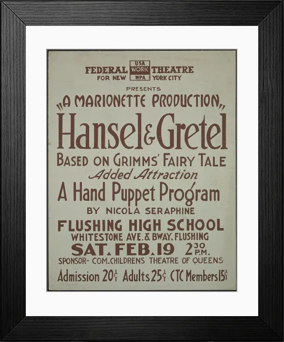 Framed Print : Hansel and Gretel, New York, [1930s]. Creator: Unknown